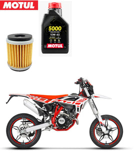 KIT TAGLIANDO MOTUL 5000 10W40 + FILTRO OLIO PER Beta RR Enduro 125 4T 2010-2017