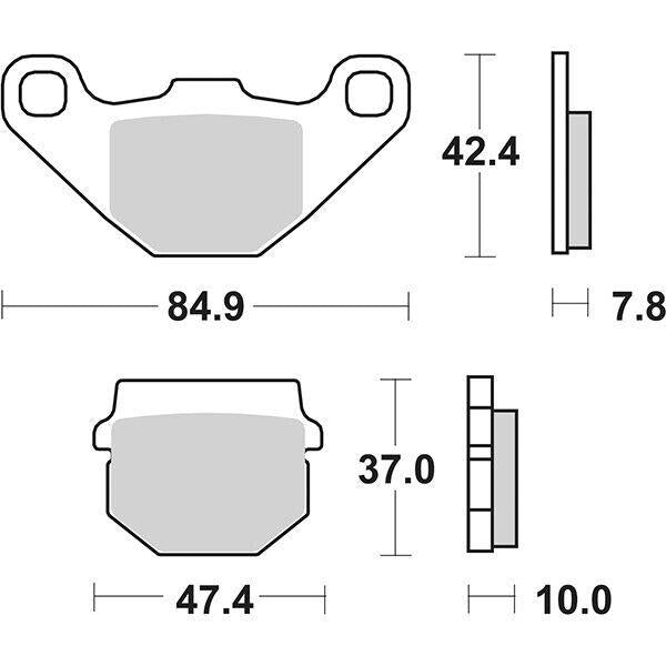 102CT SBS PASTIGLIA FRENO ANT per PEUGEOT 50 Speedfight LC DD 1997-1998
