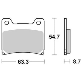 555LS SBS PASTIGLIA FRENO POST per YAMAHA 750 FZR R Genesis 1987-1988