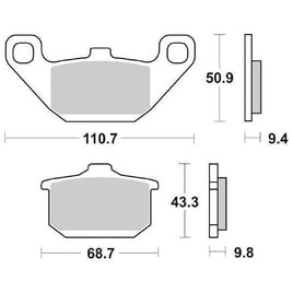 557HF SBS PASTIGLIA FRENO ANT DX o SX per KAWASAKI 1100 GPZ A Uni Trak 1983-1985