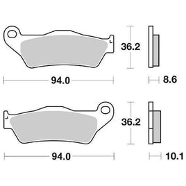 742LS SBS PASTIGLIA FRENO POST per BMW 1100 R R (Ruote in Lega) 1994-2001 - LGMoto SRL