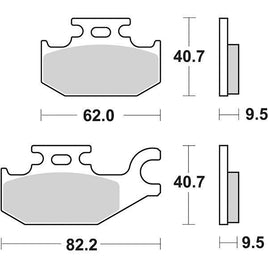 754PSI SBS PASTIGLIA FRENO ANT SX per BOMBARDIER-CAN AM 650 Quest MAX 2004-2004