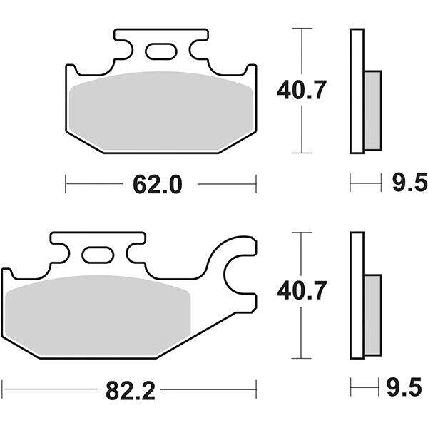754PSI SBS PASTIGLIA FRENO POST per YAMAHA 450 YFM Kodiak Auto 4X4 2003-2006