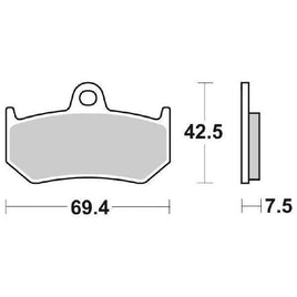 763LS SBS PASTIGLIA FRENO POST per MV AGUSTA 920 Brutale 2011-2012