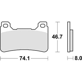 809RST SBS PASTIGLIA FRENO ANT DX o SX per HONDA 600 CBR RR 2007-2008