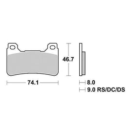 809SP SBS PASTIGLIA FRENO ANT DX o SX per HONDA 1000 CBR RR Fireblade 2008-2016