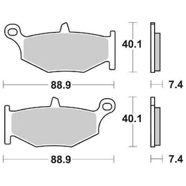 833RQ SBS PASTIGLIA FRENO POST per SUZUKI 1000 DL V-Strom ABS 2018-2019