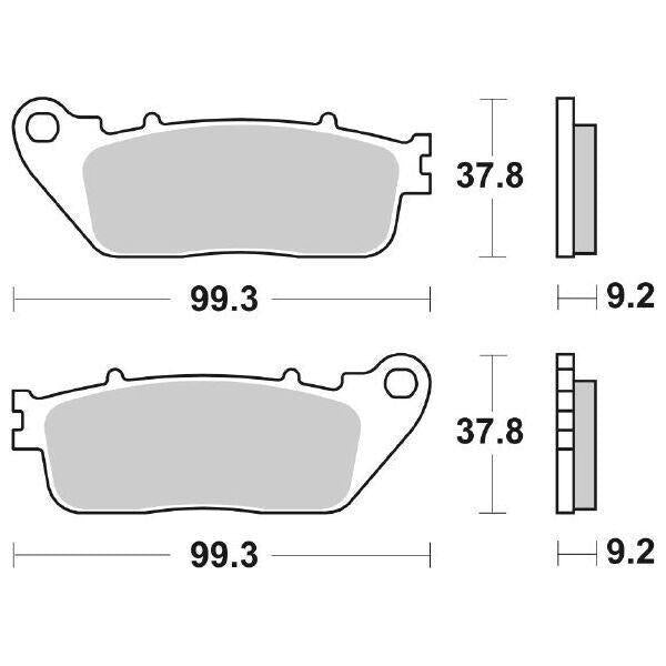 862HF SBS PASTIGLIA FRENO POST per HONDA 800 VFR F ABS 2017-2019