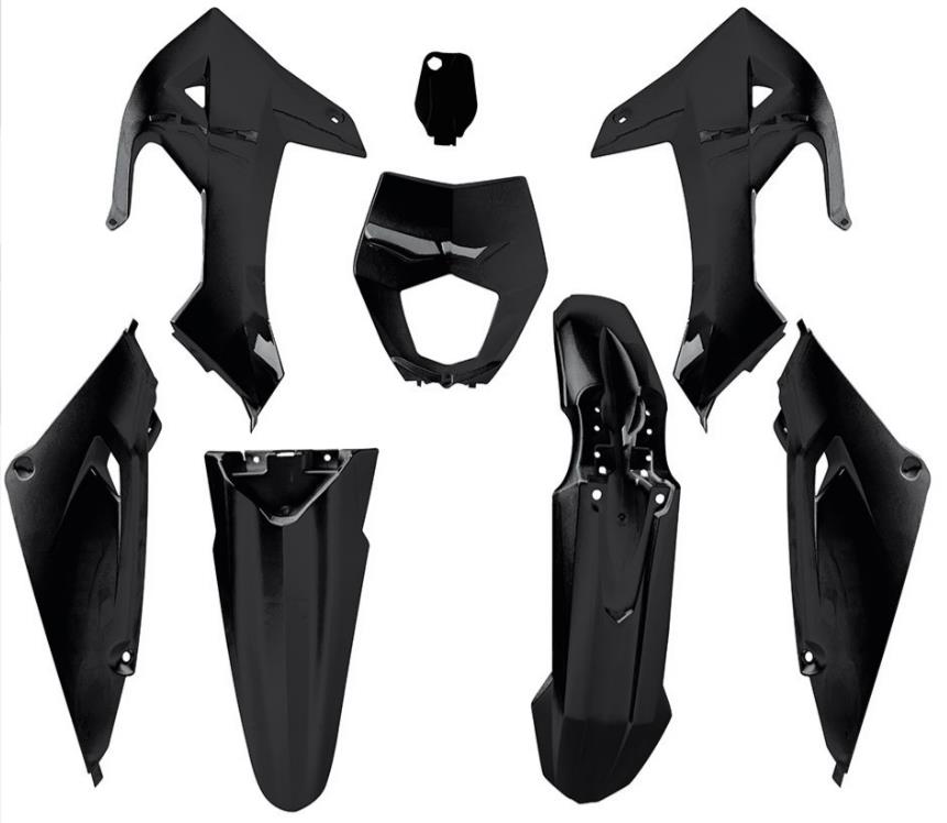 T4 Tune Kit carene nere 8 pz per Rieju MRT PRO 50 SM EU5 2022 2023