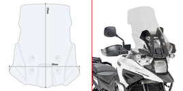 GIVI Cupolino Trasparente 57,5 x 50,5 per Suzuki V-Strom 1050 DE 2023