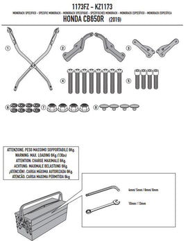 GIVI Attacco post bauletto Monolock o Monokey per Honda CB 650 R 2019 2020