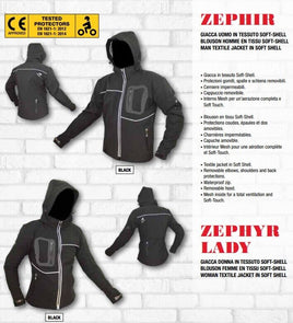 Hawk Giacca Lady CE Zephir tessuto Soft Protezioni Schiena Spalle Gomiti Moto