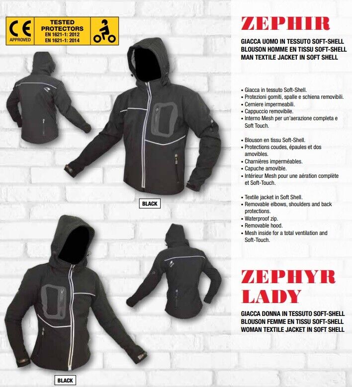 Hawk Giacca Lady CE Zephir tessuto Soft Protezioni Schiena Spalle Gomiti Moto - LGMoto SRL