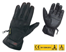 Hawk Coppia Guanti Pelle Imola Uomo Smart Touch Protezione nocche Velcro CE Moto