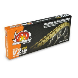 Catena Moto MM passo 428 V2 cross professionale senza O-RING 130 maglie - oro