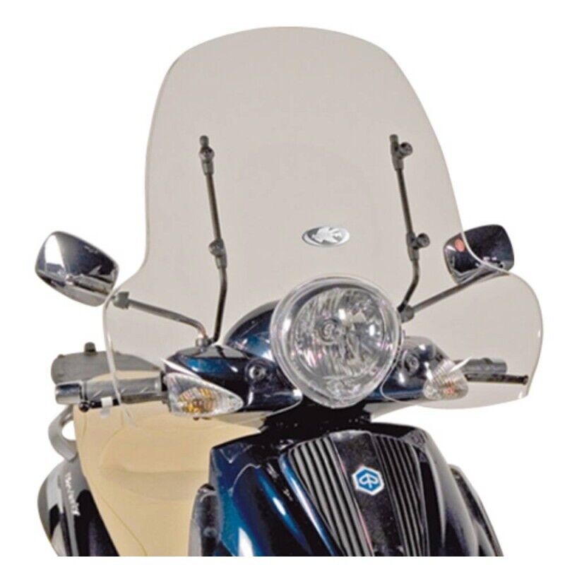 KAPPA Parabrezza Trasparente + Attacchi Per Piaggio Beverly Tourer 300 2008-2010