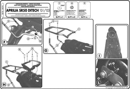 KAPPA Attacco Per Piastra Bauletto Monolock Per Aprilia SR 50 Ditech 1997-2005