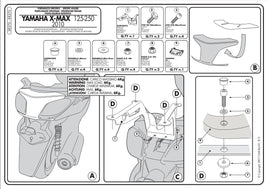 KAPPA Attacco Post. + Piastra Bauletto Monokey Per Yamaha X-MAX 125 2010-2013
