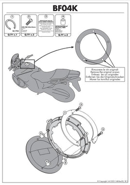 KAPPA Flangia Per Borsa Da Serbatoio Tanklock Per Kawasaki Versys 650 2010-2014