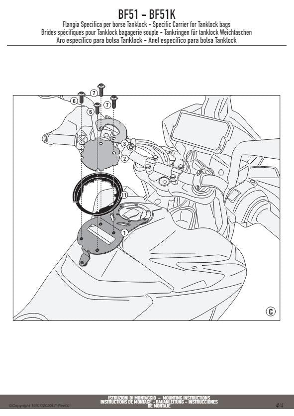 KAPPA Flangia Per Borsa Da Serbatoio Tanklock Per KTM 790 Adventure 2019 2020