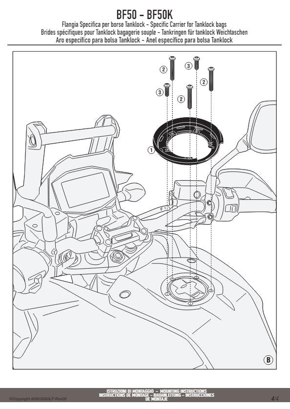 KAPPA Flangia Per Borsa Da Serbatoio Tanklock Per Suzuki V-Strom 800DE 2023