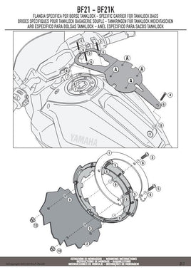 KAPPA Flangia Per Borsa Da Serbatoio Tanklock Per Yamaha MT-07 700 2014-2017