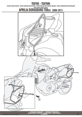 KAPPA Telaietti Laterali Per Borse Morbide Per Aprilia Dorsoduro 750 2008-2016