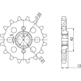 PIGNONE P530 - Z16 PER YAMAHA 900 XJ / XJ F (31A/58L/4BB) 1985-1992