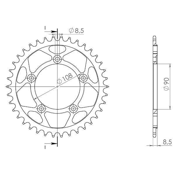 CORONA IN ACCIAIO P520 - Z38 PER DUCATI 750 Sport Pantah Desmo 1989-1989
