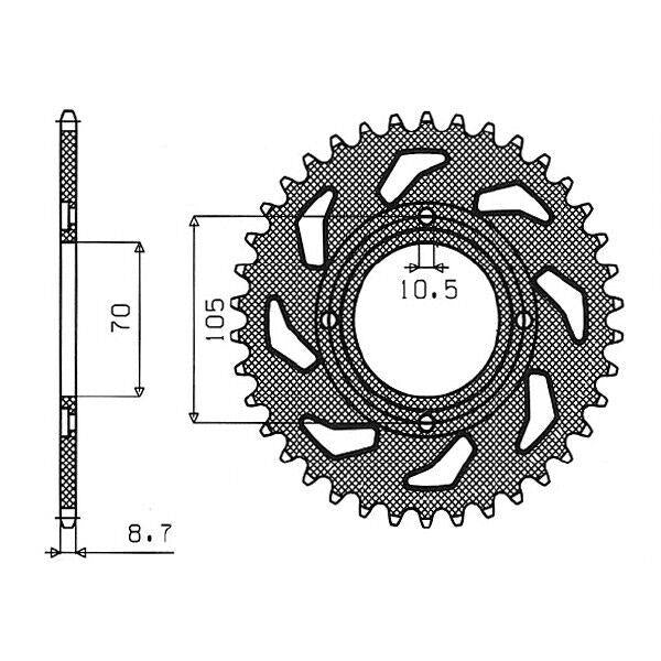 CORONA IN ACCIAIO P530 - Z38 PER HONDA 350 CB Super Sport 1969-1969