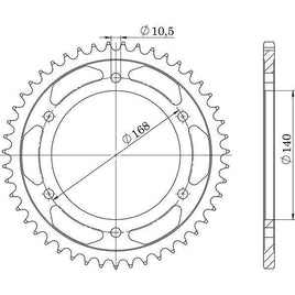 CORONA IN ACCIAIO P525 - Z41 PER BMW 650 F GS MOZZO FORI Ø 10,5 2009-2012