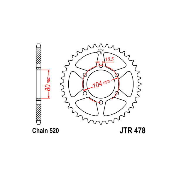 CORONA IN ALLUMINIO P520 - Z45 PER KAWASAKI 750 Z J 2004-2005