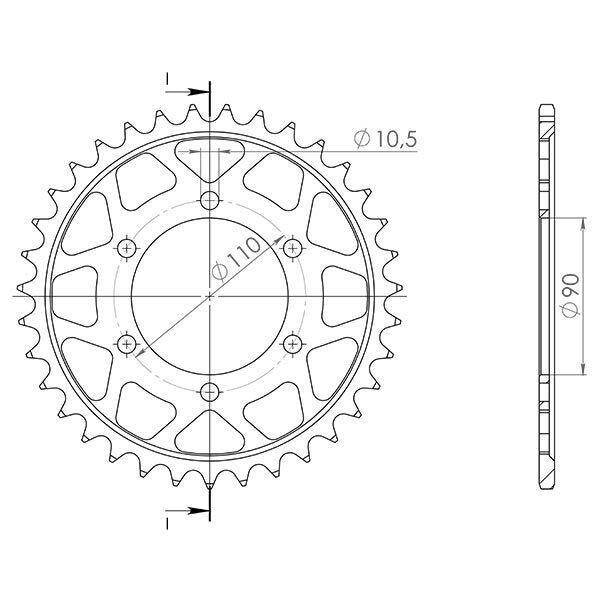 CORONA IN ACCIAIO P630 - Z35 PER YAMAHA 1000 XV TR1 1981-1985