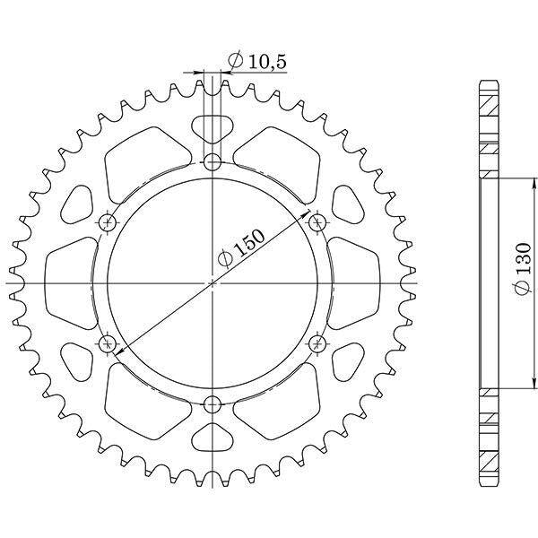 CORONA IN ACCIAIO P525 - Z47 PER HONDA 600 XL V Transalp 1989-1999