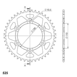 CORONA IN ALLUMINIO P525 - Z44 PER SUZUKI 1000 GSX-S F ABS 2015-2021