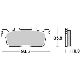 195HF SBS PASTIGLIA FRENO POST per YAMAHA 400 YP R X-MAX 2013-2016