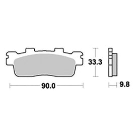 204HM SBS PASTIGLIA FRENO POST per KAWASAKI 300 J 2014-2015