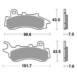 233HF SBS PASTIGLIA FRENO ANT per HONDA 125 SH MODE CBS 2021-2022