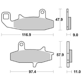626HS SBS PASTIGLIA FRENO ANT per SUZUKI 650 DR RE 1994-1995