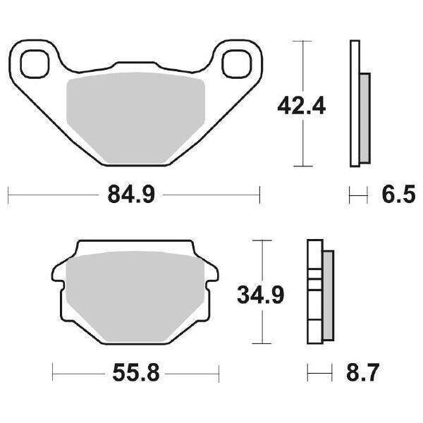 651HF SBS PASTIGLIA FRENO POST per APRILIA 125 RX (GF/HT/MT) 1992-2001