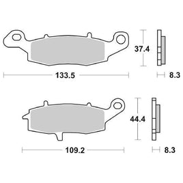 704HF SBS PASTIGLIA FRENO ANT per KAWASAKI 650 W 1999-2006
