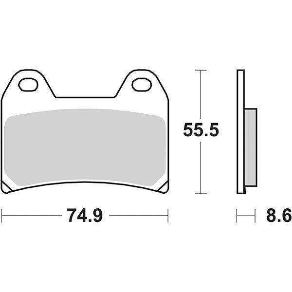 706DS-1 SBS PASTIGLIA FRENO ANT DX o SX per MOTO GUZZI 1100 V11 Naked 2001-2005