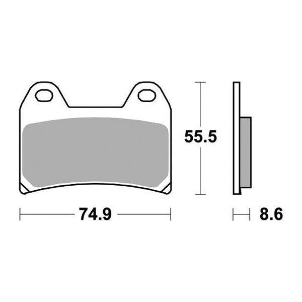 706DS-2 SBS PASTIGLIA FRENO ANT DX o SX per DUCATI 996 996 SPS III 2000-2000