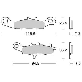726CS SBS PASTIGLIA FRENO ANT per KAWASAKI 250 KL Super Sherpa 2000-2004