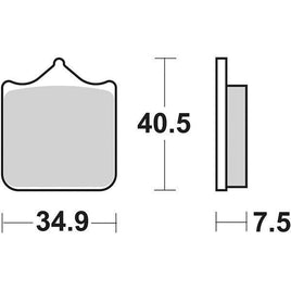 762RST SBS PASTIGLIA FRENO ANT DX o SX per BIMOTA 1000 SB8K SANTmonica 2007-0