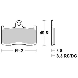 782DC SBS PASTIGLIA FRENO ANT DX o SX per SUZUKI 800 DL V-Strom SE 2024-2024