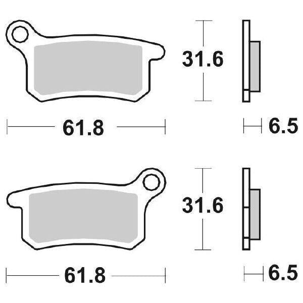 783SI SBS PASTIGLIA FRENO POST per KTM 85 SX 19/16 2003-2010