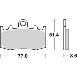 796RST SBS PASTIGLIA FRENO ANT DX o SX per BMW 1200 K GT ABS 2006-2008