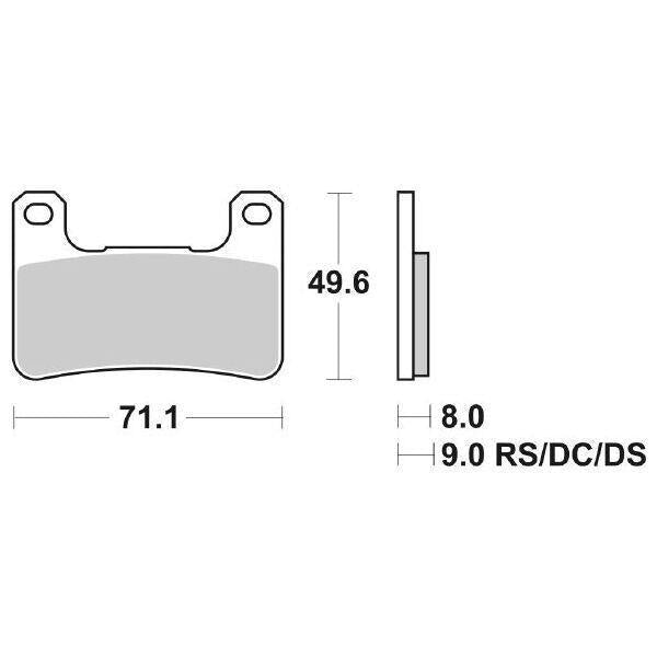 806DS-1 SBS PASTIGLIA FRENO ANT DX o SX per SUZUKI 1000 GSX-R 2011-2011