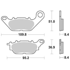 858HF SBS PASTIGLIA FRENO ANT per YAMAHA 115 XC D'elight 2014-2014